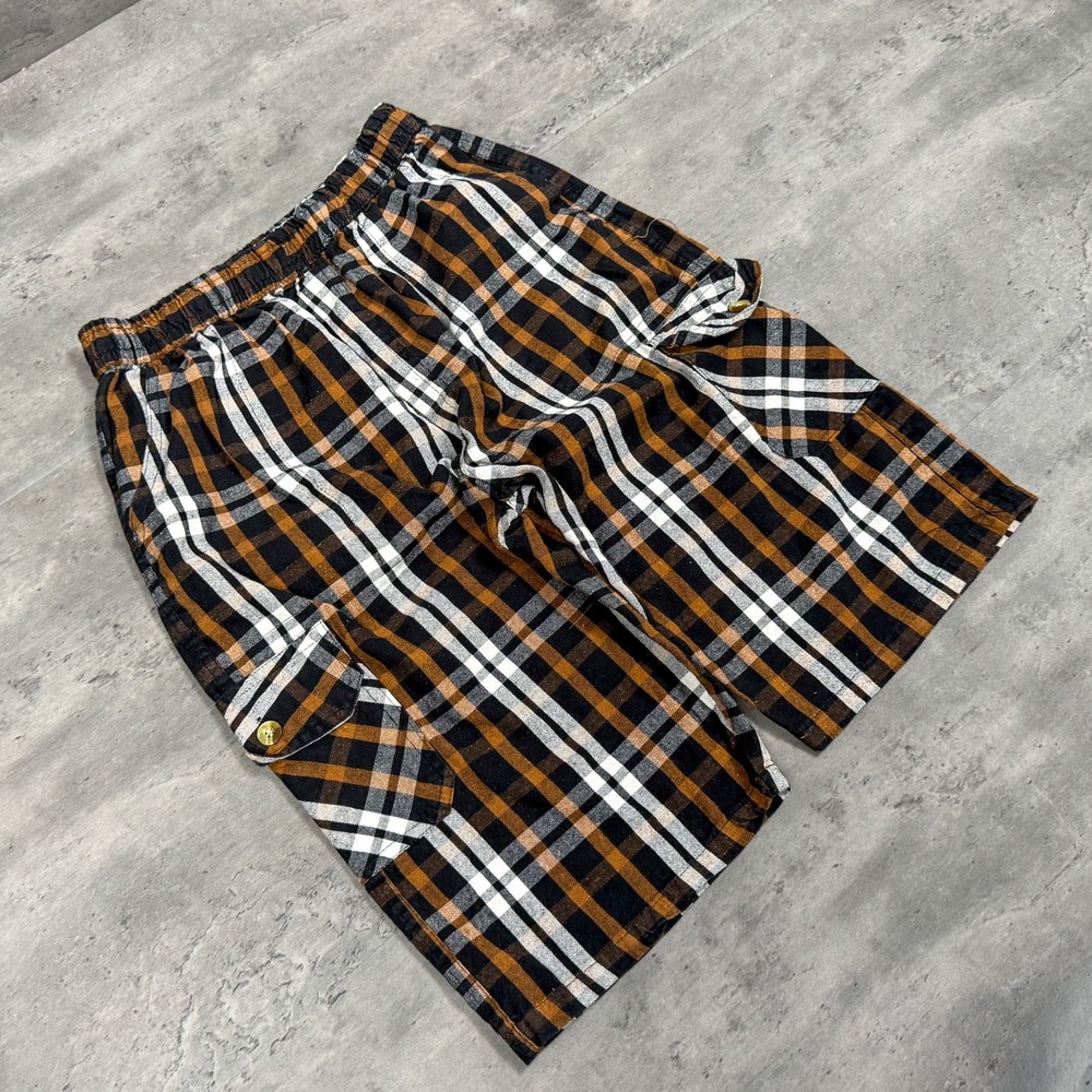 Y2K 2000's 00's Baggy Relax Fit Wide Legged Plaid Checkered Stripped Short's